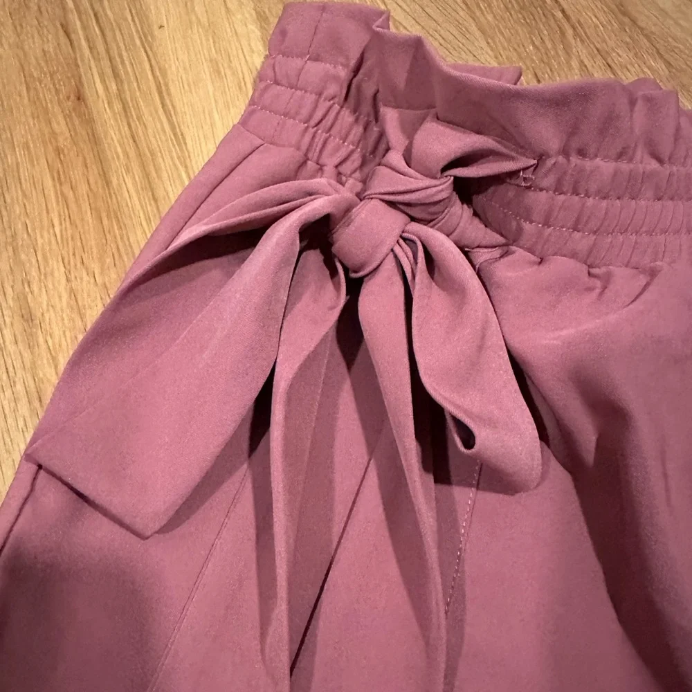 *last chance* Kancy Kole | Women's Tie-Belt Trousers in Taupe and Mauve - Picture 2 of 13